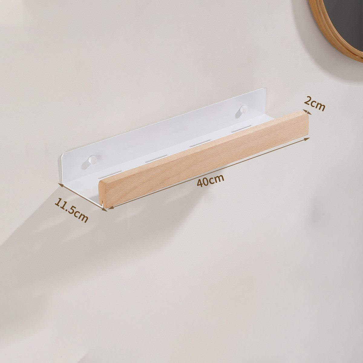 LumeaWood Towel Rack | Sleek No-Tool Bathroom Shelf