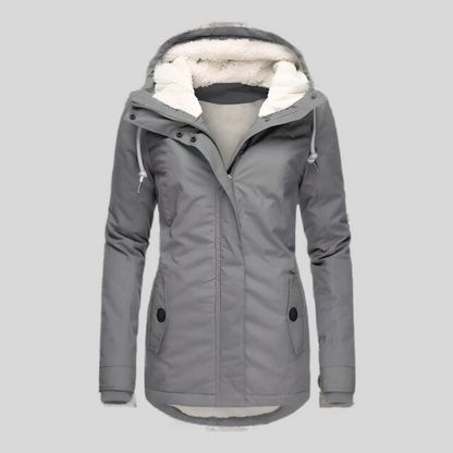 Daphne | Women’s Windproof Jacket with Hood and Fur Trim