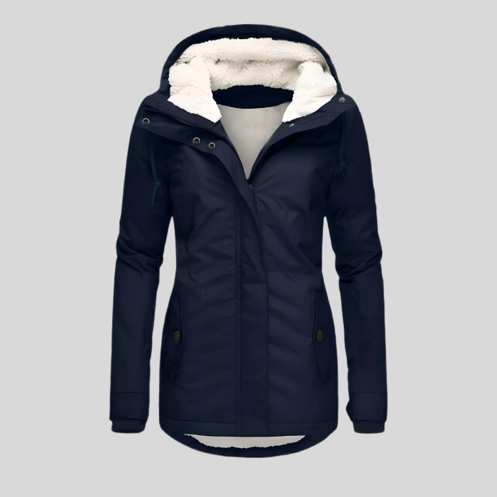 Daphne | Women’s Windproof Jacket with Hood and Fur Trim