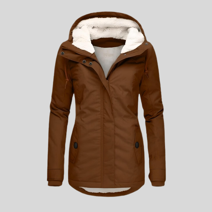Daphne | Women’s Windproof Jacket with Hood and Fur Trim