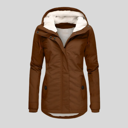Daphne | Women’s Windproof Jacket with Hood and Fur Trim
