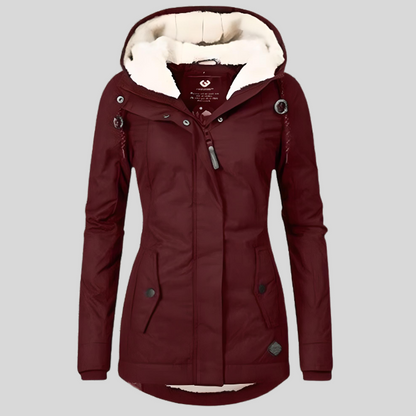 Daphne | Women’s Windproof Jacket with Hood and Fur Trim