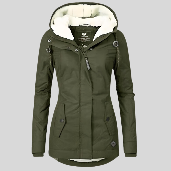 Daphne | Women’s Windproof Jacket with Hood and Fur Trim