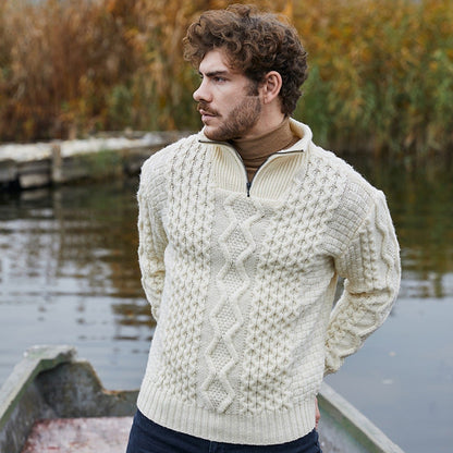 Dorian | Men’s Wool Blend Cable Knit Half-Zip Sweater