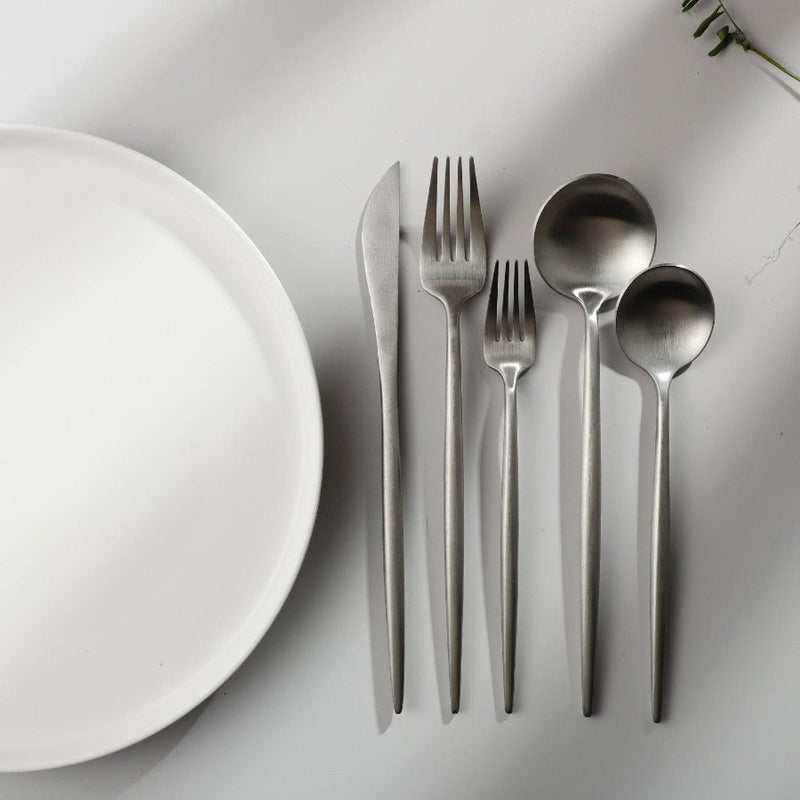 PrestigeEdge Modern Minimalist | Stainless Steel Dining Set