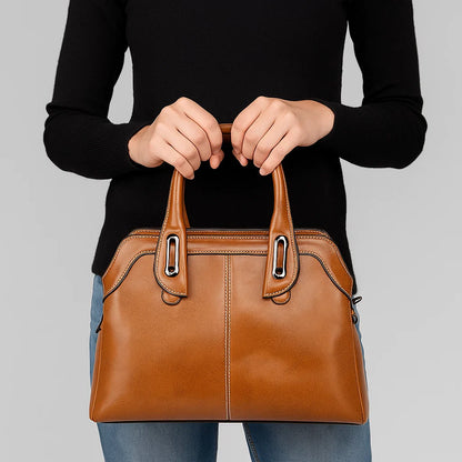 Nadine | Polished Structure Satchel