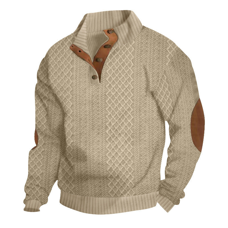 Trent | Men’s Button-Up Cable Knit Wool Sweater