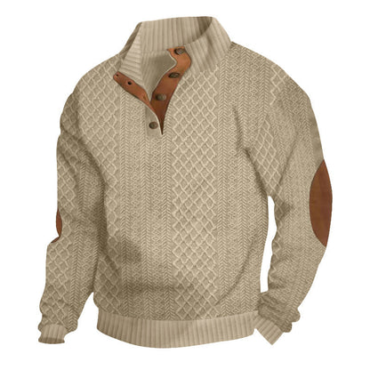 Trent | Men’s Button-Up Cable Knit Wool Sweater