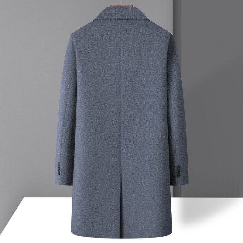 Maxwell | Men’s Straight Fit Mid-Length Wool Coat with Notch Lapel