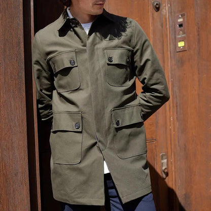 Finn | Men’s Leather Trench Coat with Single-Breasted Closure