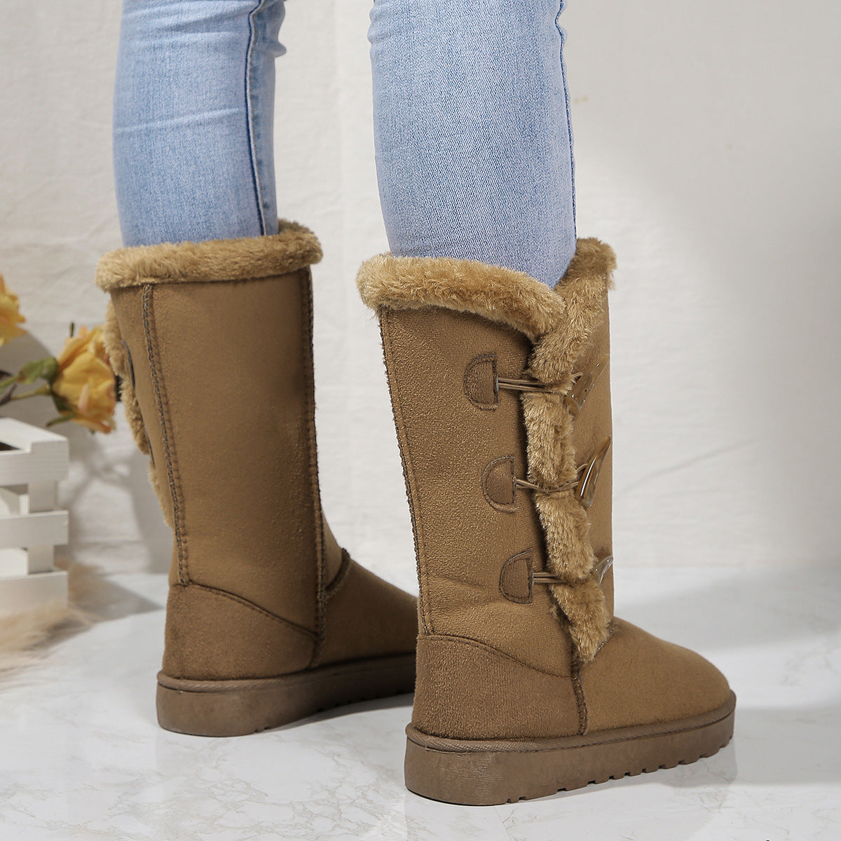 Mila | Women’s Mid-Calf Boots with Faux Fur Trim