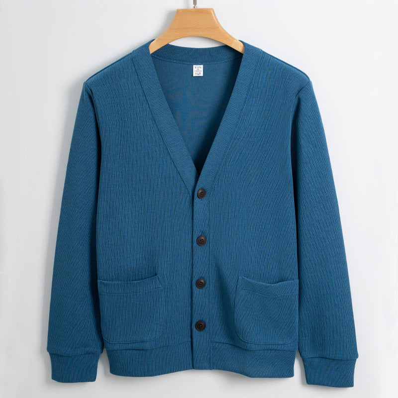 Bennett | Men’s Cotton Knit V-Neck Cardigan with Button Closure