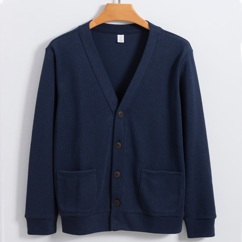 Bennett | Men’s Cotton Knit V-Neck Cardigan with Button Closure