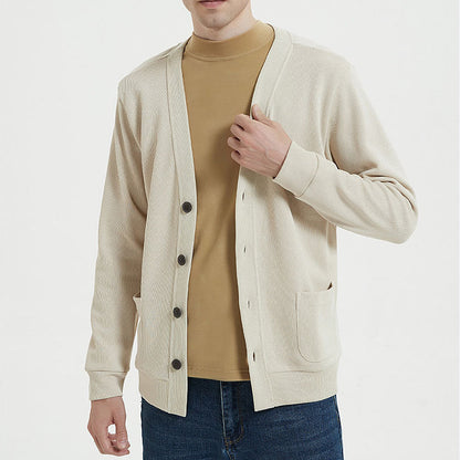 Bennett | Men’s Cotton Knit V-Neck Cardigan with Button Closure