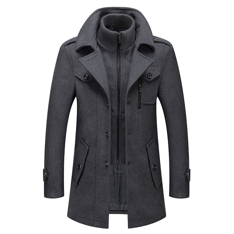 Gavin | Men’s Classic Wool Blend Coat with Notched Lapel