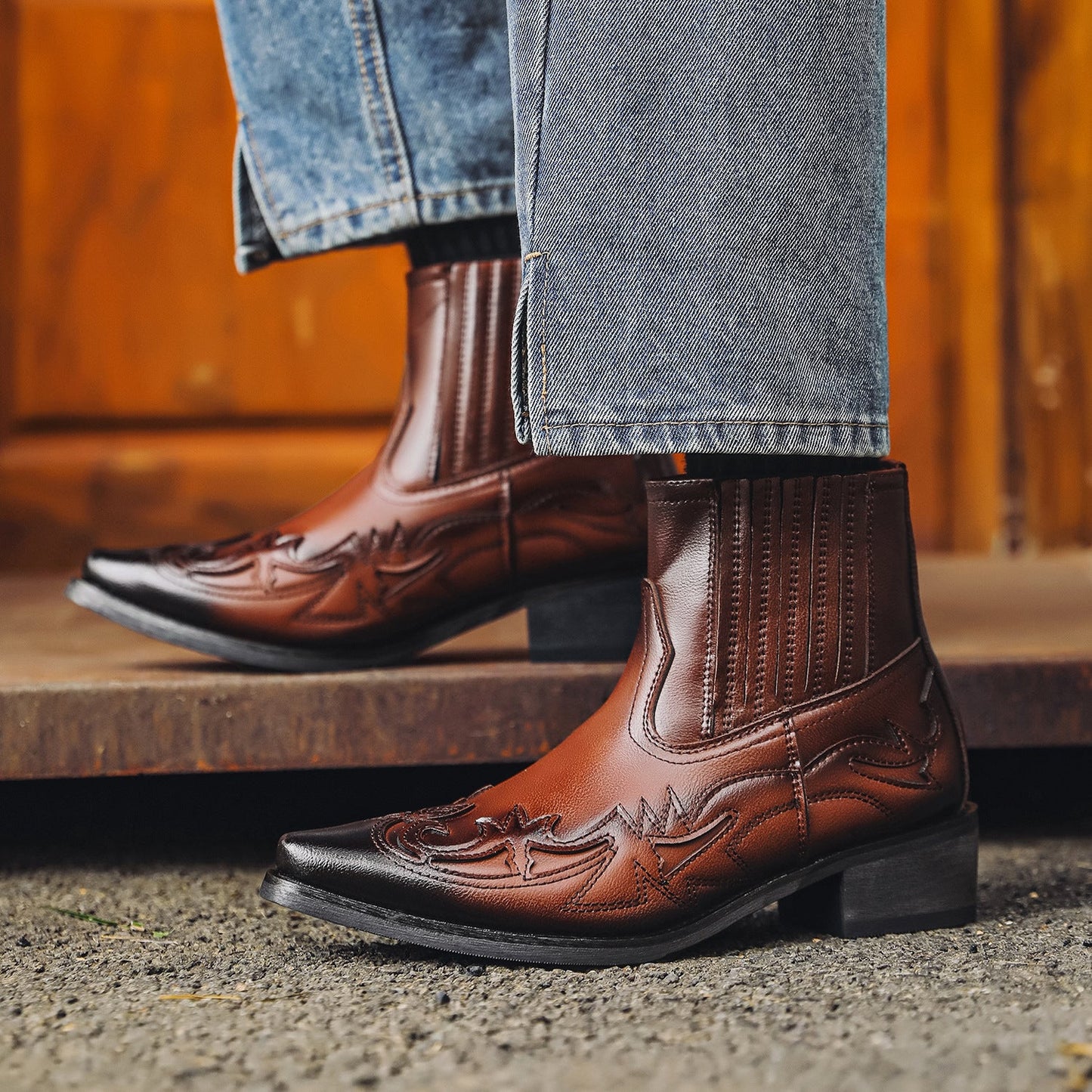 Jackson | Men’s Western Cowboy Boots with Pointed Toe and Angled Heel