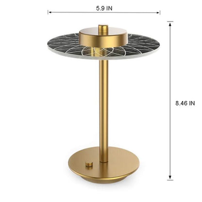 LumiDisc Crystal Lamp | Cordless Rechargeable LED Light for Elegant Tabletop Sparkle