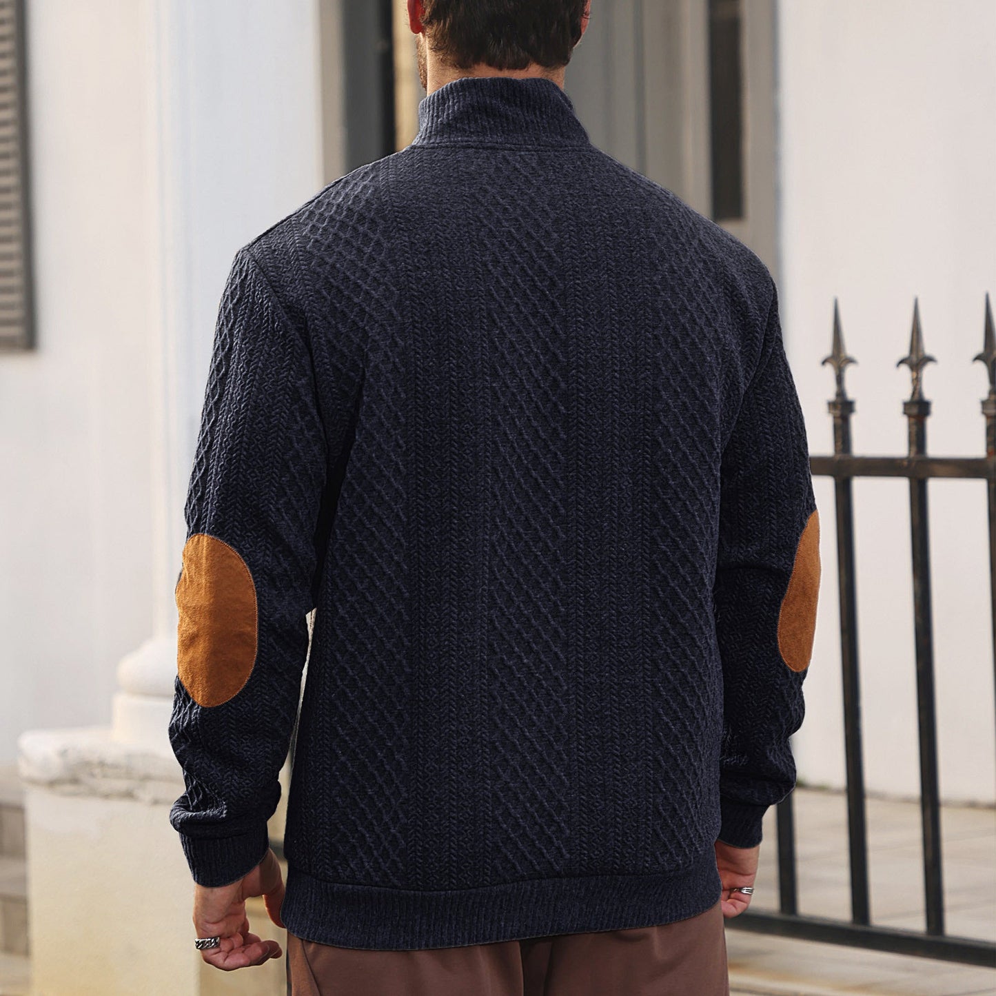 Trent | Men’s Button-Up Cable Knit Wool Sweater
