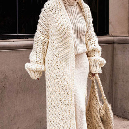 Hazel | Women’s Floor-Length Cable Knit Cardigan Sweater