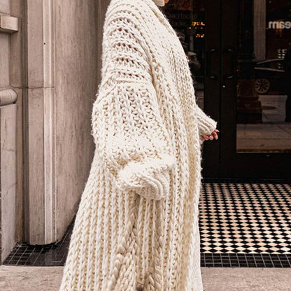 Hazel | Women’s Floor-Length Cable Knit Cardigan Sweater