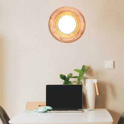 Sleek Wood Frame Style | AuraBeam LED Wall Lamp