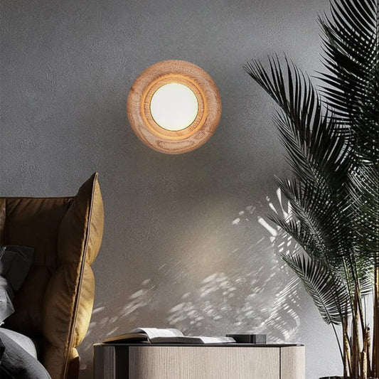 Sleek Wood Frame Style | AuraBeam LED Wall Lamp