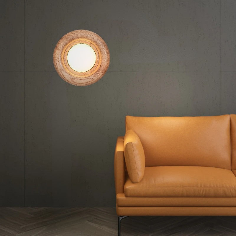 Sleek Wood Frame Style | AuraBeam LED Wall Lamp