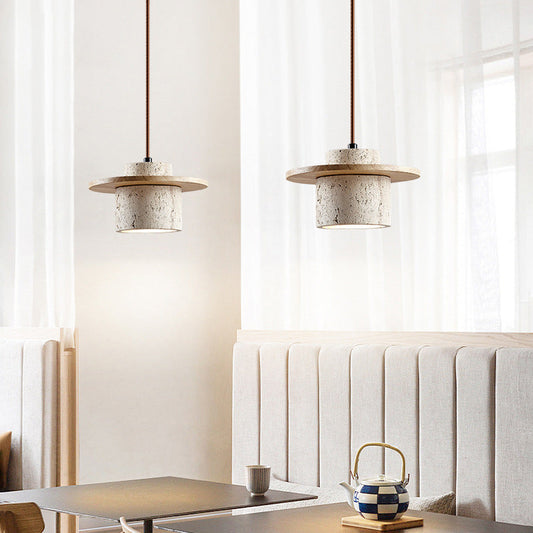 Elysian Stone Pendant | Handcrafted Travertine Light