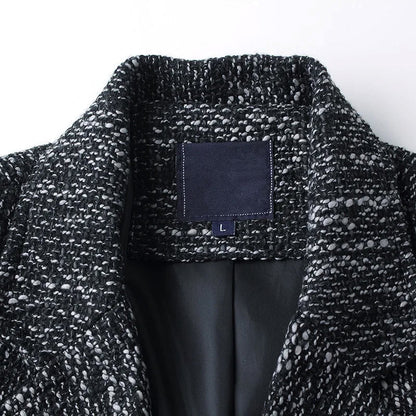 Emerson | Men’s Mid-Length Wool Coat with Elegant Notched Lapel