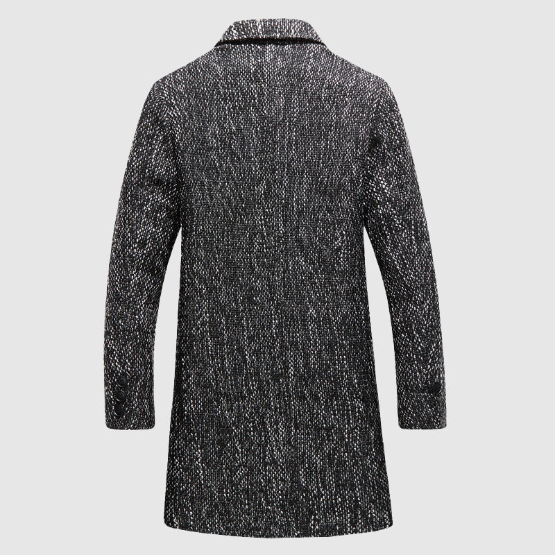 Emerson | Men’s Mid-Length Wool Coat with Elegant Notched Lapel