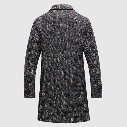 Emerson | Men’s Mid-Length Wool Coat with Elegant Notched Lapel
