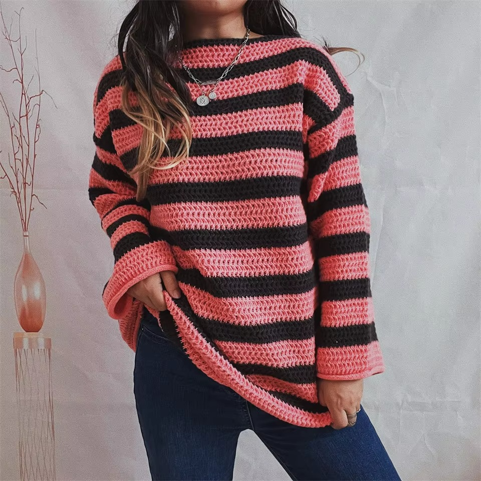 Camille | Women’s Bold Striped Sweater with Relaxed Fit