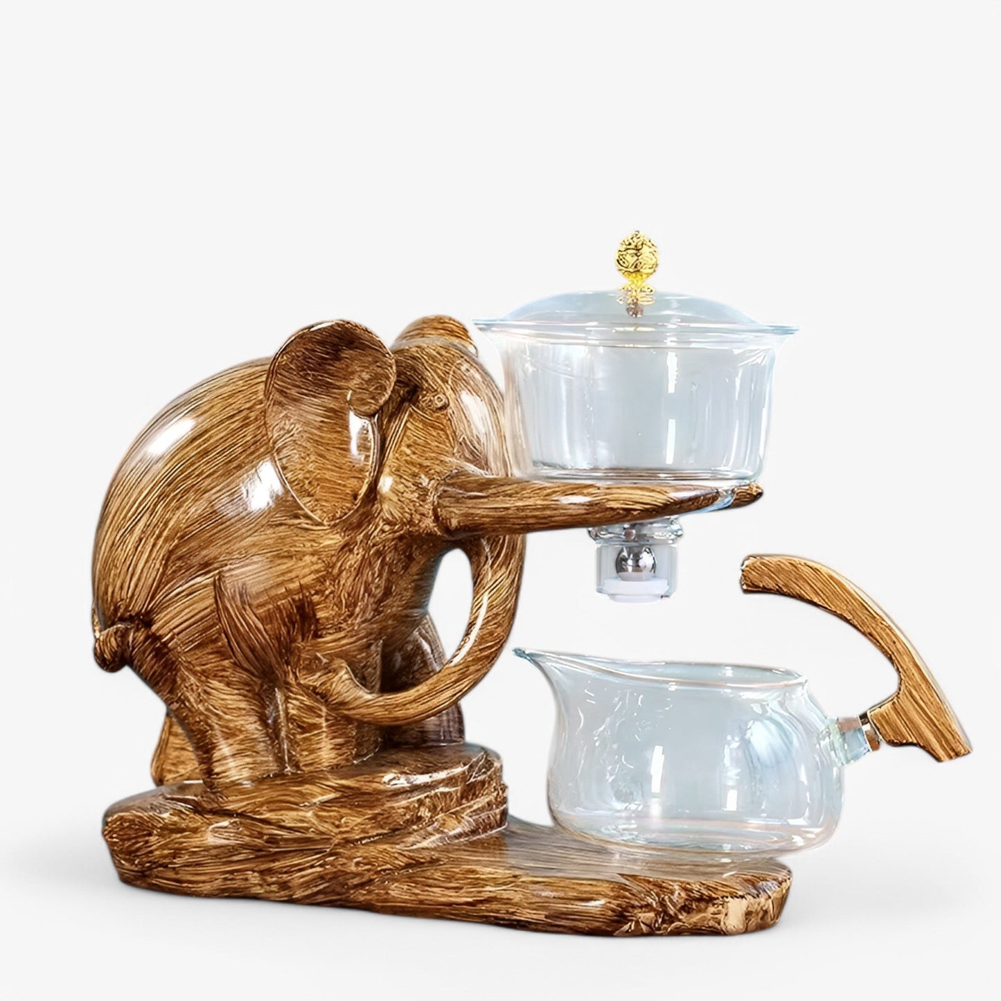 Elegant Elephant Glass Tea Set | Heat-Resistant Teapot Included