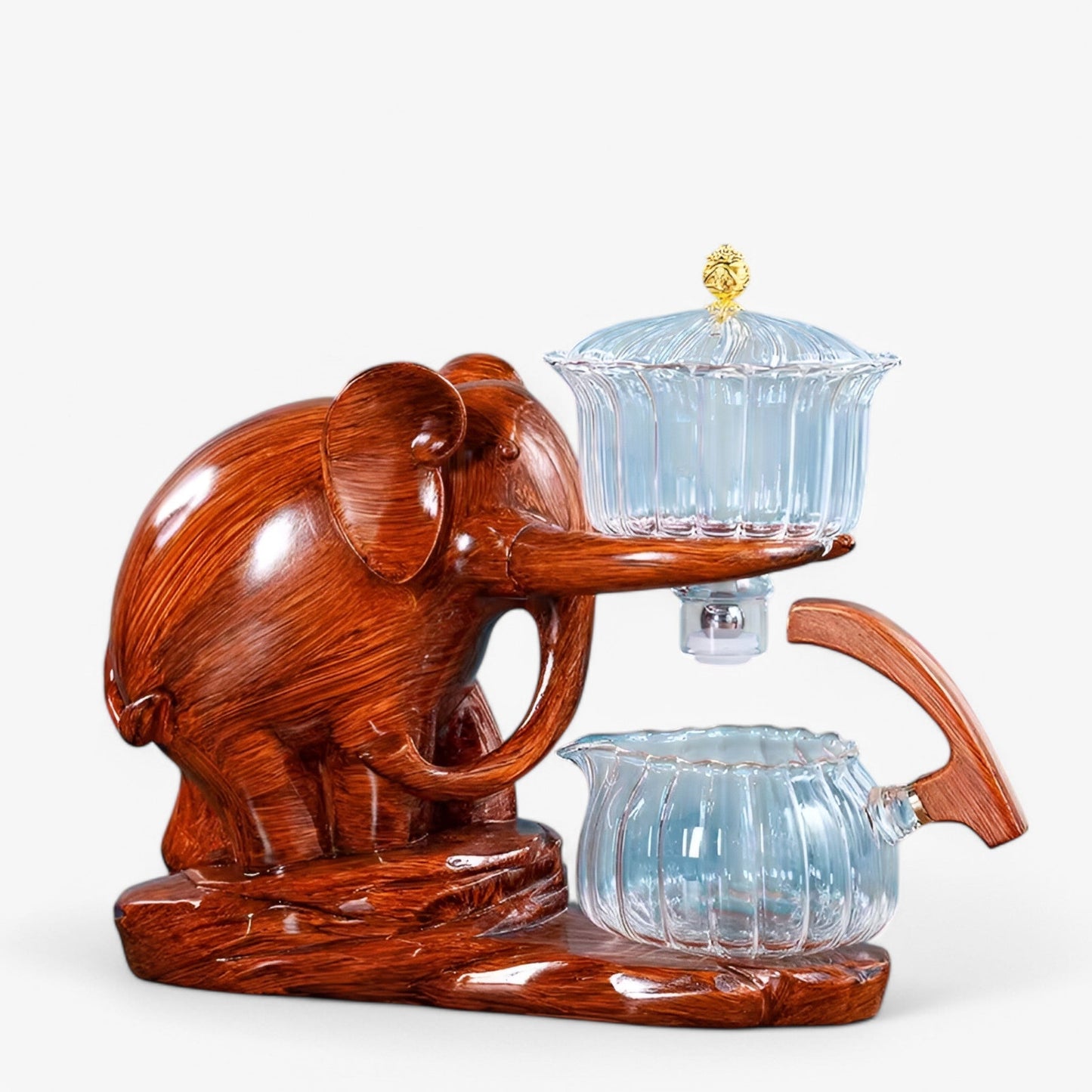 Elegant Elephant Glass Tea Set | Heat-Resistant Teapot Included
