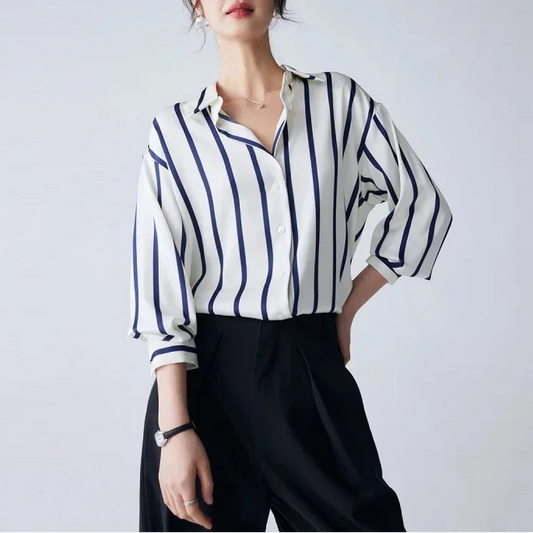 Mirabel | Women’s Classic Stripe Satin Maren Blouse