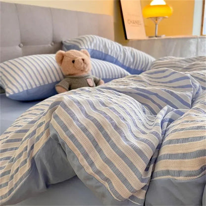 Striped Duvet Cover Set | Soft Bedding with Pillowcases Included
