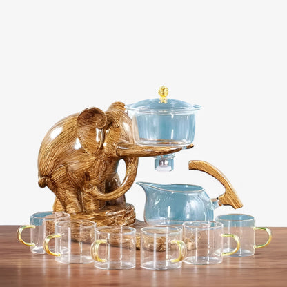 Elegant Elephant Glass Tea Set | Heat-Resistant Teapot Included
