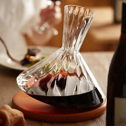 Crystal Glass Wine Decanter | Rotating Base