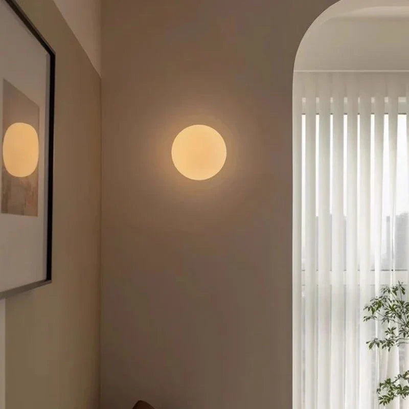 Modern Glass Style | HavenGlow White Round Wall Lamp