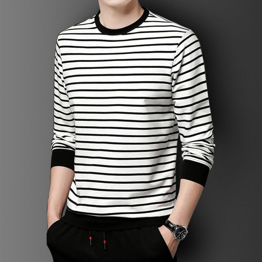 Gabriel | Men’s Classic Striped Crew Neck Long-Sleeve Sweater