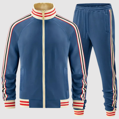 Hunter | Men’s Two-Piece Tracksuit – Full-Zip Top & Stripe Tapered Joggers