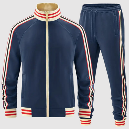 Hunter | Men’s Two-Piece Tracksuit – Full-Zip Top & Stripe Tapered Joggers