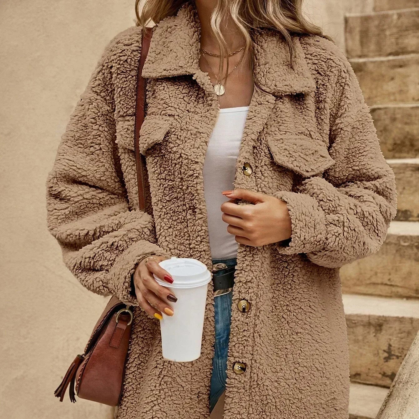 Kaia | Women’s Long Fit Winter Coat with Button Closure