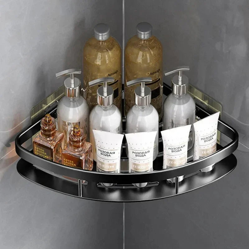 HydroGlide No-Drill Shelf | Sleek Aluminum Corner Design