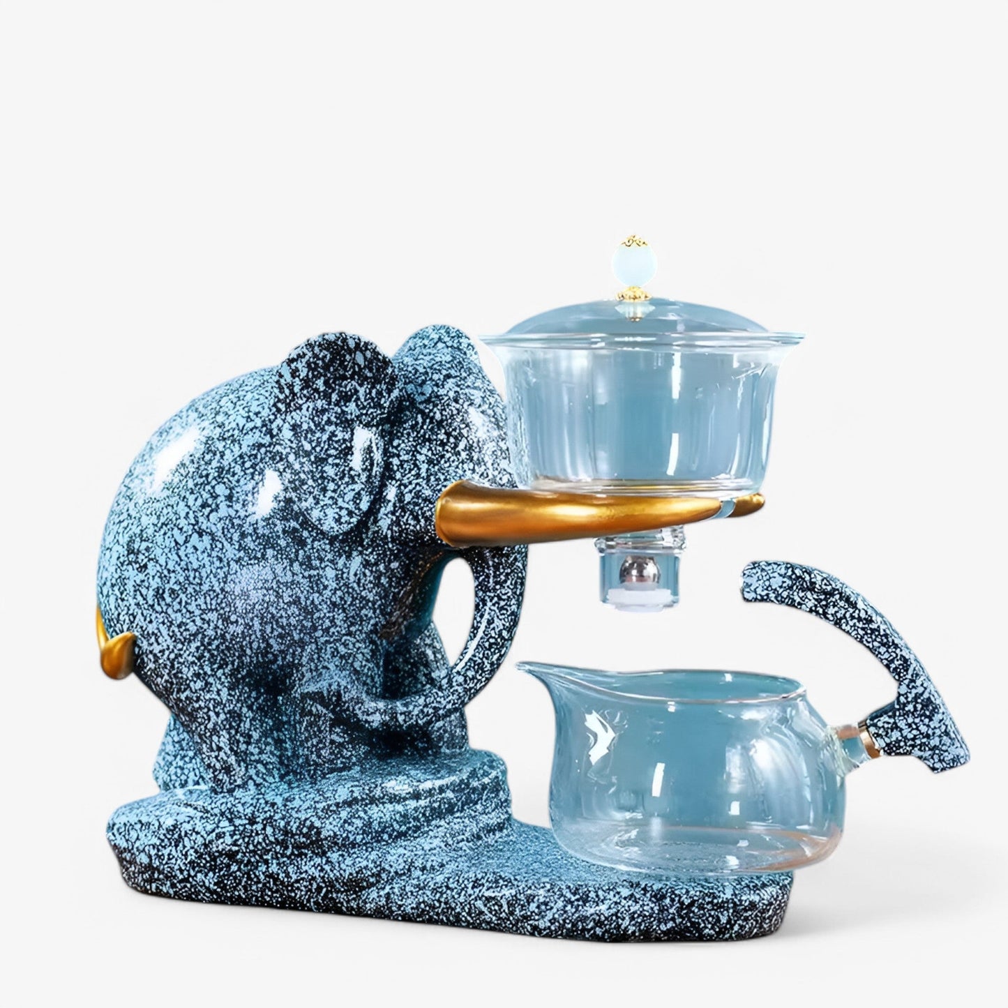 Elegant Elephant Glass Tea Set | Heat-Resistant Teapot Included