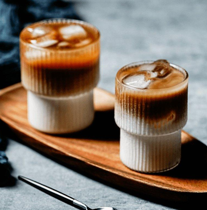 Ribbed Glassware Mug | Stylish Cup for Iced Coffee & Tea