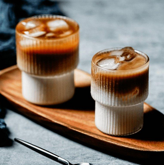 Ribbed Glassware Mug | Stylish Cup for Iced Coffee & Tea