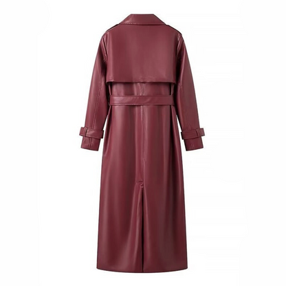 Elena | Women’s Leather Maxi Trench Coat
