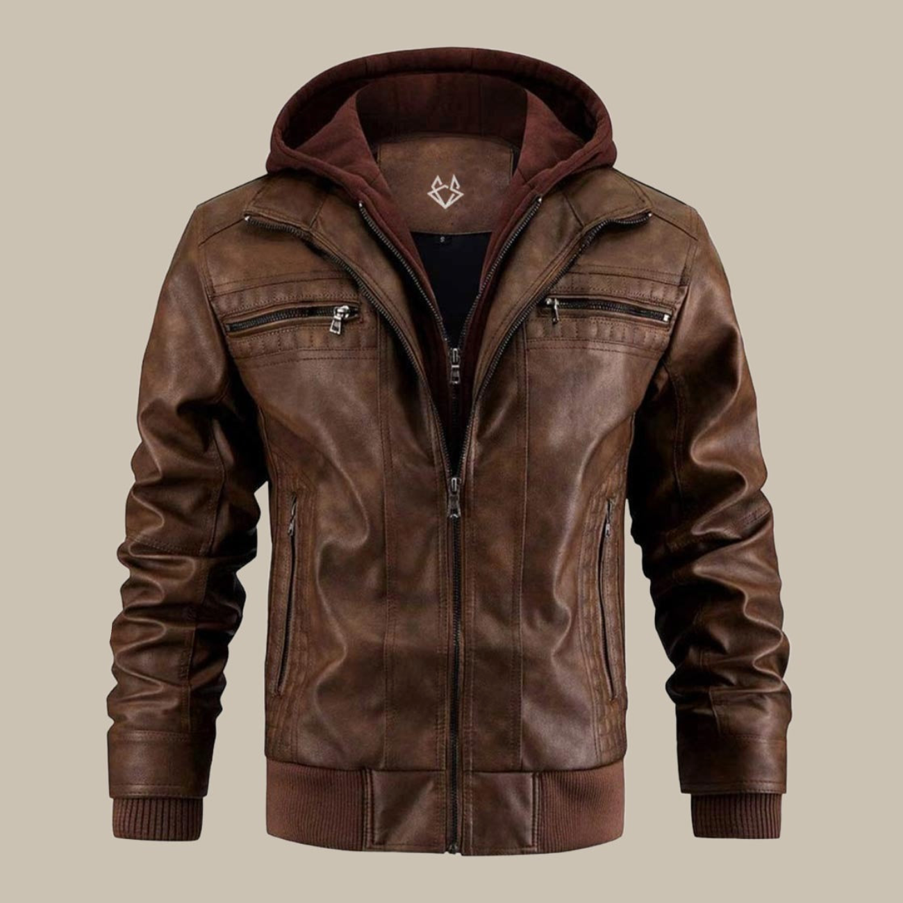 Ashton | Men’s Leather Hooded Moto Jacket