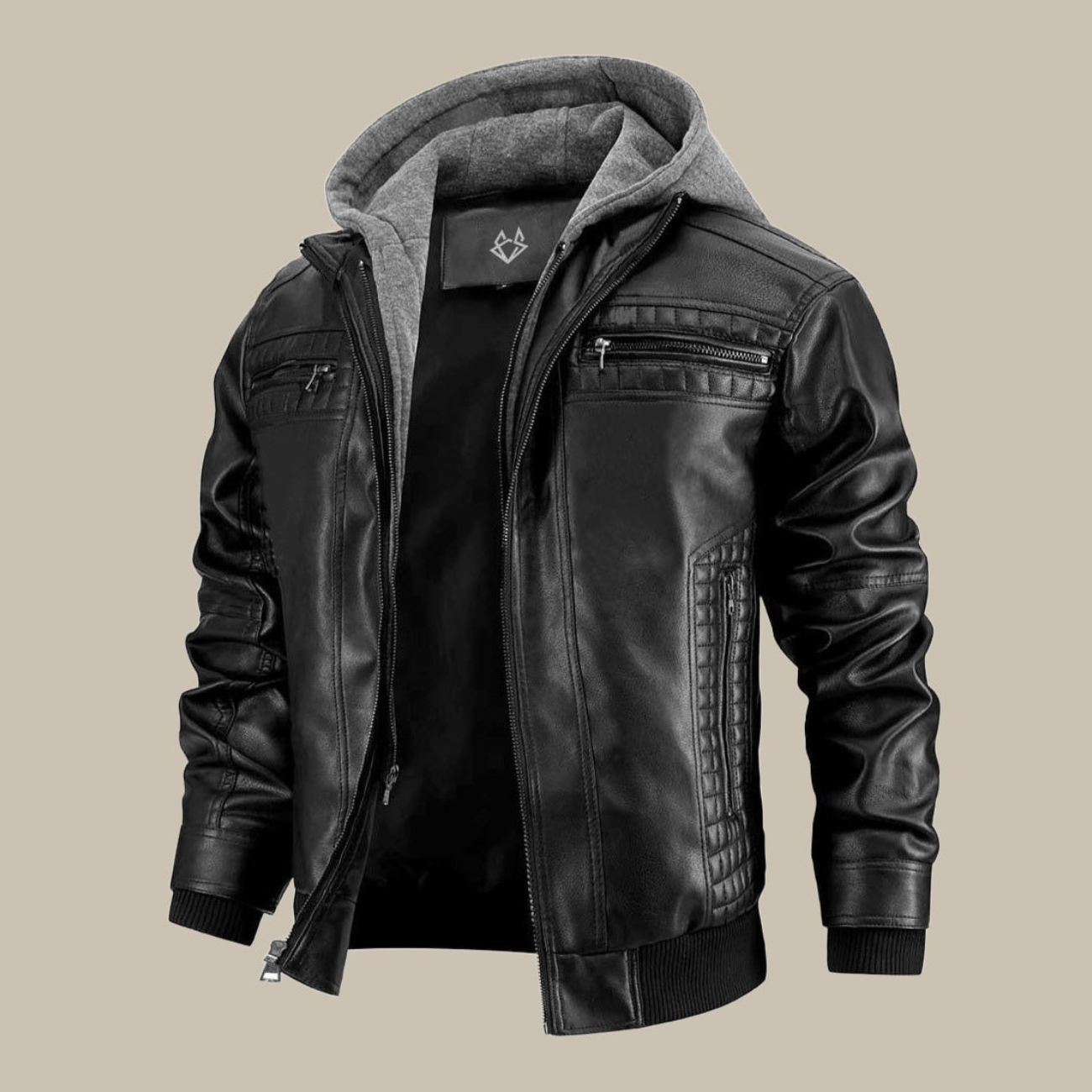 Ashton | Men’s Leather Hooded Moto Jacket